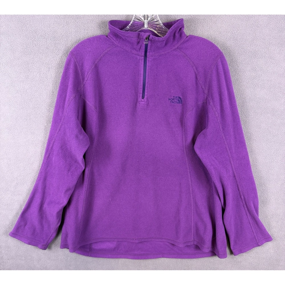 The North Face Sweater Womens XL Purple Pullover 1/4‎ Zip Base Layer Fleece